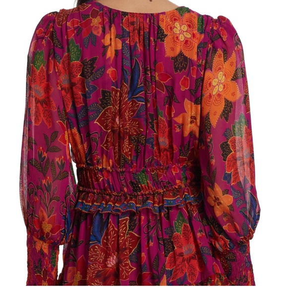 NWT Farm Rio Tropical Tapestry Long-Sleeve Minidress Size S - Picture 5 of 15